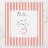 Elegant Tangerine Wedding Wijn Etiket (Enkel label)