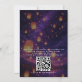 Elegant Tangled Lanterns Budget QR Code Wedding Kaart (Achterkant)