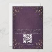 Elegant Tangled Lanterns Budget QR Code Wedding Kaart (Achterkant)