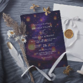 Elegant Tangled Lanterns Budget QR Code Wedding Kaart