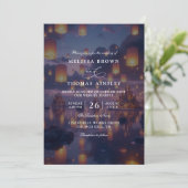 Elegant Tangled Lanterns Budget QR Code Wedding Kaart (Staand voorkant)
