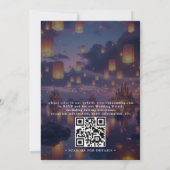 Elegant Tangled Lanterns Budget QR Code Wedding Kaart (Achterkant)