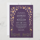 Elegant Tangled Lanterns Budget QR Code Wedding Kaart (Voorkant)