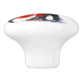 Elegant tango danspaar in rood en zwart keramische knop (Zijkant)