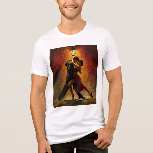 Elegant Tango Koppel Romantisch Kunst Design Tri-Blend Shirt (Voorkant)