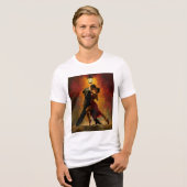 Elegant Tango Koppel Romantisch Kunst Design Tri-Blend Shirt (Voorkant volledig)