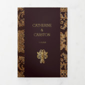 Elegant tapijt bruiloft drieluik uitnodiging (Cover)