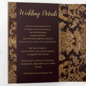 Elegant tapijt bruiloft drieluik uitnodiging (Binnenzijde eerst)