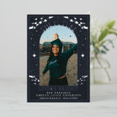 Elegant Tarot Afstuderen foto aankondiging Kaart (Staand Voorkant)