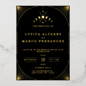 Elegant Tarot Gold Foil Wedding Invitation Folie Uitnodiging (Voorkant)
