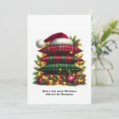 Elegant Tartan Christmas Cozy Plaid Pillows Feestdagenkaart (Staand voorkant)