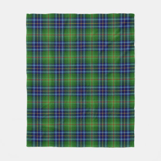 Elegant Tartan Green Plaid Fleece Deken (Voorkant)