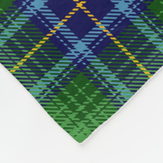 Elegant Tartan Green Plaid Fleece Deken (Hoek)