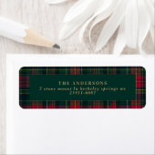 Elegant Tartan Plaid Family elegant Christmas Etiket (Insitu)