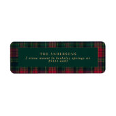 Elegant Tartan Plaid Family elegant Christmas Etiket (Voorkant)