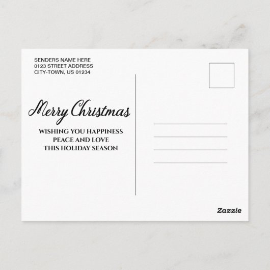 Elegant Tartan Style Merry-kerstfamilie Foto Briefkaart (Achterkant)