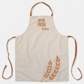 Elegant Tarwe Grijs Bruin Naam Bakken Schort (Voorkant)
