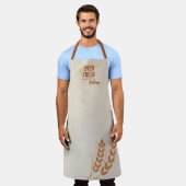 Elegant Tarwe Grijs Bruin Naam Bakken Schort (Gedragen)