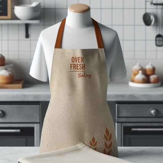 Elegant Tarwe Grijs Bruin Naam Bakken Schort