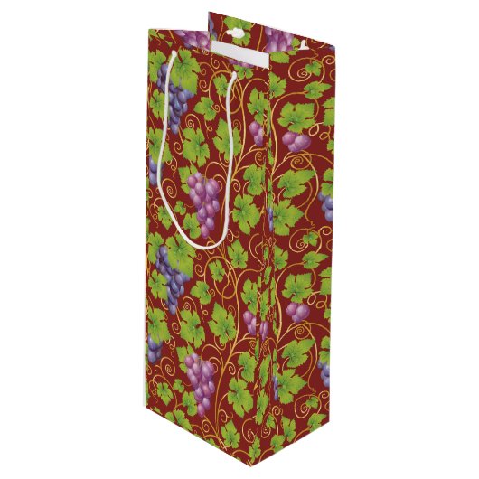 Elegant Tas voor druiven van papierstof Wijn Cadeautas (Voorkant Gekanteld)