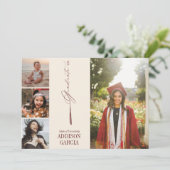 Elegant Tassel Foto Afstuderen Aankondiging (Staand voorkant)