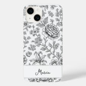 Elegant Tasteful Personalized Floral Drawing Case-Mate iPhone Case (Achterkant)