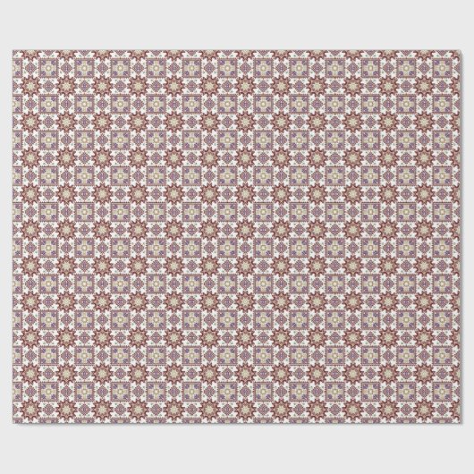 Elegant Tatreez geïnspireerd patroon wrapping papi Cadeaupapier (Vlak)