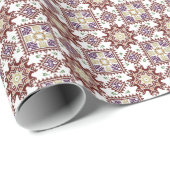 Elegant Tatreez geïnspireerd patroon wrapping papi Cadeaupapier (Rol Hoek)