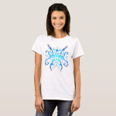 Elegant Tattoo ontwerp van stam - blauw T-shirt (Voorkant volledig)