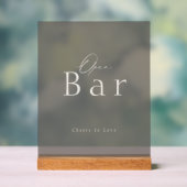 Elegant Taupe Acrylic Open Bar Wedding Sign Acryl Bord (Neutraal)