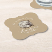 Elegant Taupe Autumn ‘Thankful And Cheerful’ Kartonnen Onderzetters (Gekanteld)