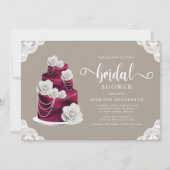 Elegant Taupe Beige Cake & Lace Vrijgezellenfeest Kaart (Voorkant)