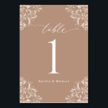 Elegant Taupe Beige  Klassieke kleine bruiloft Kaart<br><div class="desc">Elegant Taupe/Beige de Aantallen van de Lijst van de Weddenschap - Deze kleine stoffige blauwe lijstaantallen kenmerken een   hoekenontwerp met een elegant kalligrafiekmanuscript voor een klassieke en verfijnde blik. Verander uw namen en voeg individueel aan uw kar toe.</div>