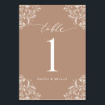 Elegant Taupe Beige  Klassieke kleine bruiloft Kaart<br><div class="desc">Elegant Taupe/Beige de Aantallen van de Lijst van de Weddenschap - Deze kleine stoffige blauwe lijstaantallen kenmerken een   hoekenontwerp met een elegant kalligrafiekmanuscript voor een klassieke en verfijnde blik. Verander uw namen en voeg individueel aan uw kar toe.</div>