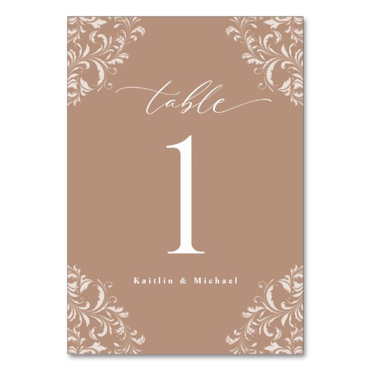 Elegant Taupe Beige  Klassieke kleine bruiloft Kaart (Voorkant)