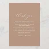 Elegant Taupe Beige Tan Classic Wedding Menu (Achterkant)