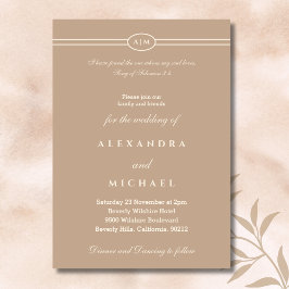 Elegant Taupe Bible Verse Christian Wedding  Kaart