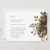 Elegant Taupe Bloemen bruiloft uitstel Aankondiging (Voorkant)