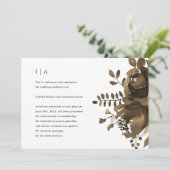 Elegant Taupe Bloemen bruiloft uitstel Aankondiging (Staand voorkant)