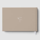 Elegant Taupe | Botanische bloemen monogram bruilo Gastenboek (Achterkant)