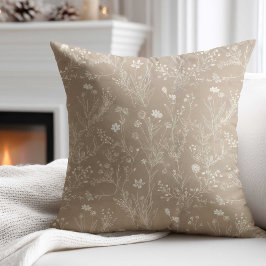 Elegant Taupe Brown Flower  Kussen