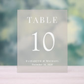 Elegant Taupe Bruiloft Receptie Tafelnummer Acryl Bord (Neutraal)