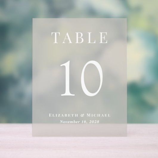 Elegant Taupe Bruiloft Receptie Tafelnummer Acryl Bord (Neutraal)