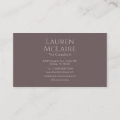 Elegant Taupe Cirkel Monogram Visitekaartje (Achterkant)