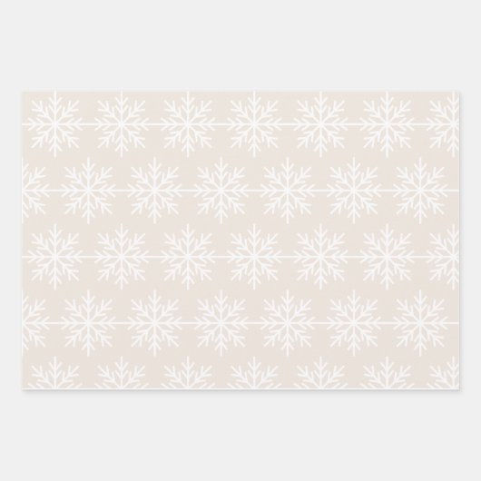 Elegant Taupe Cream Red Reindeer Snowflake Inpakpapier Vel (Voorkant 3)