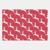 Elegant Taupe Cream Red Reindeer Snowflake Inpakpapier Vel (Voorkant)