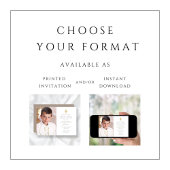 Elegant Taupe Cross Photo Boy First Commune Kaart