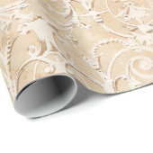 Elegant Taupe Damask Cadeaupapier (Rol Hoek)