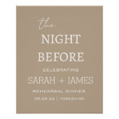 Elegant taupe de avond voor repetitie diner perfect poster (Voorkant)