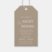 Elegant Taupe de nacht voor bruiloft dank u Cadeaulabel (Voorkant)